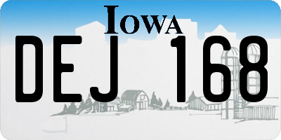 IA license plate DEJ168