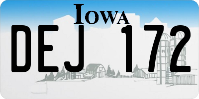 IA license plate DEJ172
