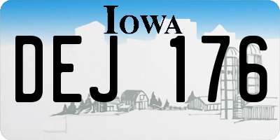 IA license plate DEJ176