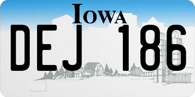 IA license plate DEJ186
