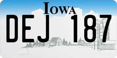 IA license plate DEJ187
