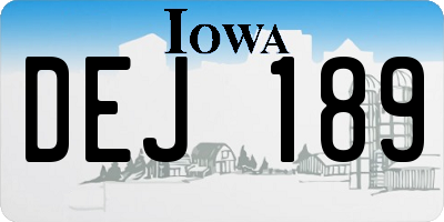IA license plate DEJ189