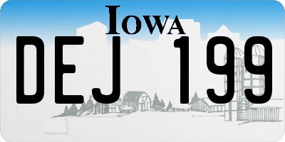 IA license plate DEJ199