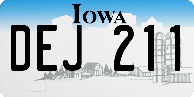IA license plate DEJ211