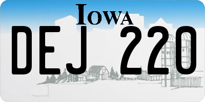 IA license plate DEJ220