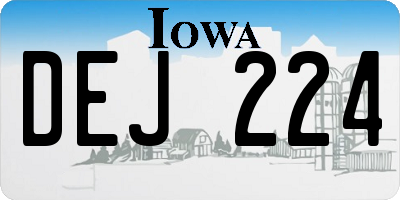 IA license plate DEJ224