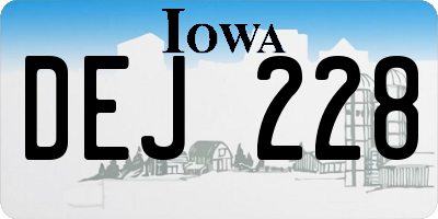 IA license plate DEJ228