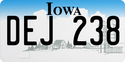 IA license plate DEJ238