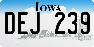 IA license plate DEJ239