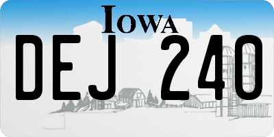 IA license plate DEJ240