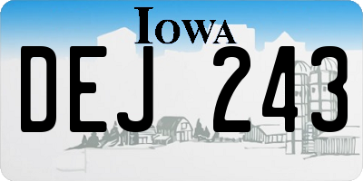 IA license plate DEJ243