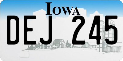 IA license plate DEJ245