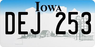 IA license plate DEJ253