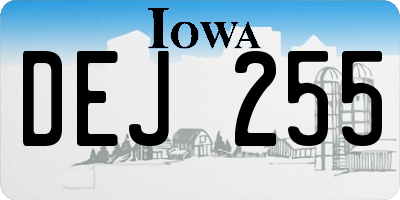 IA license plate DEJ255