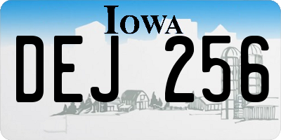 IA license plate DEJ256