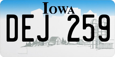 IA license plate DEJ259