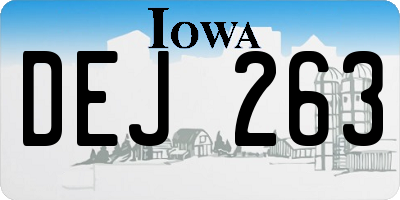 IA license plate DEJ263