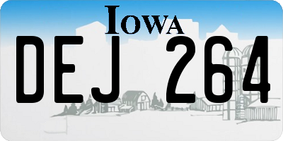 IA license plate DEJ264
