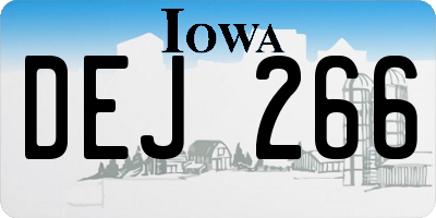 IA license plate DEJ266