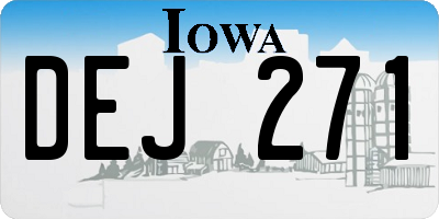 IA license plate DEJ271