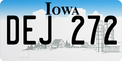 IA license plate DEJ272