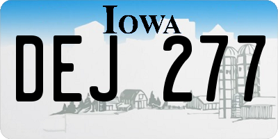 IA license plate DEJ277