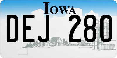 IA license plate DEJ280