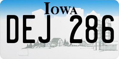 IA license plate DEJ286