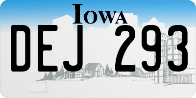 IA license plate DEJ293