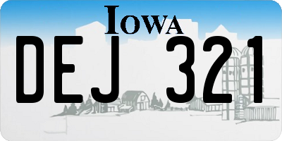 IA license plate DEJ321