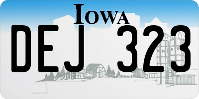 IA license plate DEJ323
