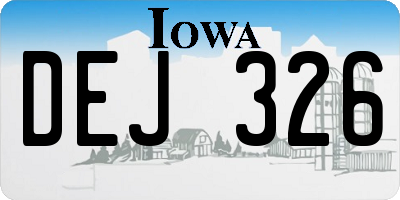 IA license plate DEJ326