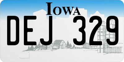 IA license plate DEJ329