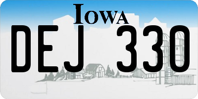IA license plate DEJ330