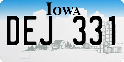 IA license plate DEJ331