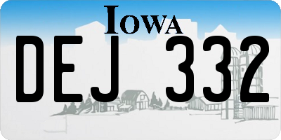 IA license plate DEJ332