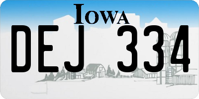 IA license plate DEJ334