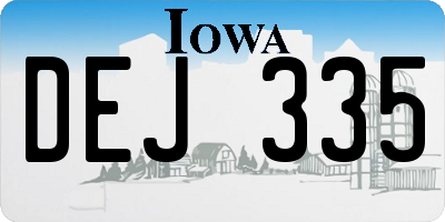 IA license plate DEJ335