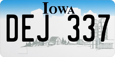 IA license plate DEJ337