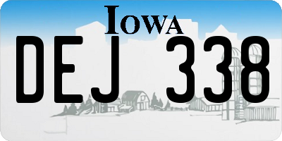 IA license plate DEJ338