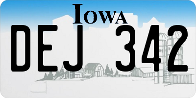 IA license plate DEJ342