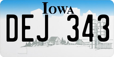IA license plate DEJ343