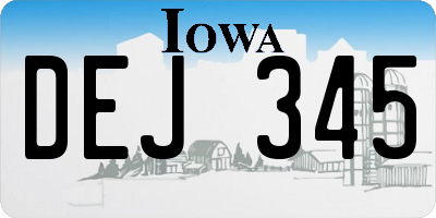 IA license plate DEJ345
