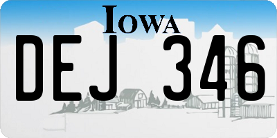 IA license plate DEJ346