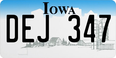 IA license plate DEJ347