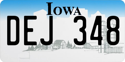IA license plate DEJ348