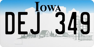 IA license plate DEJ349