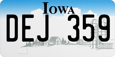 IA license plate DEJ359