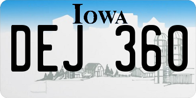 IA license plate DEJ360