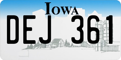 IA license plate DEJ361